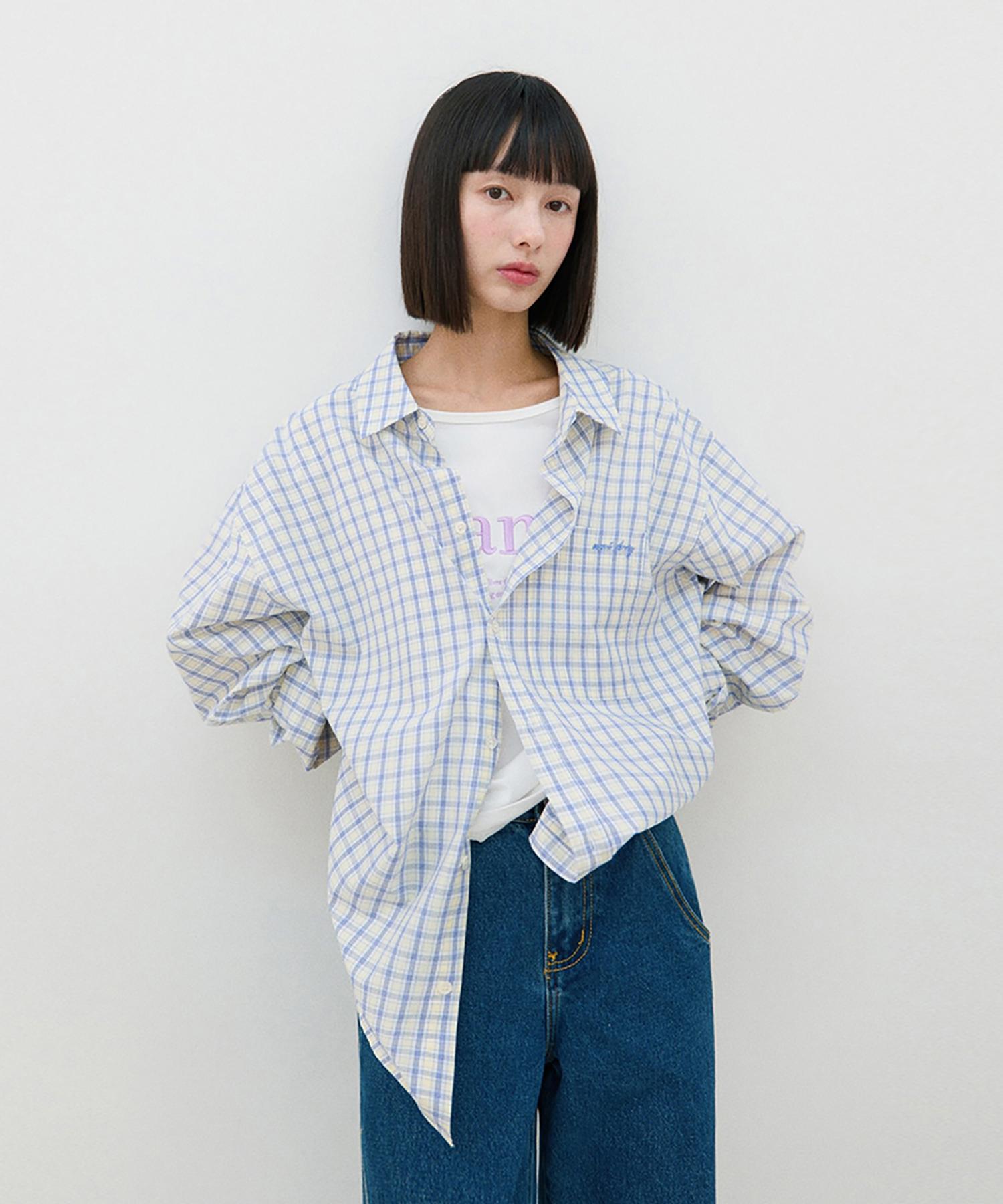 Hane Boyfit Flow Check Shirt_Yellow Sky S