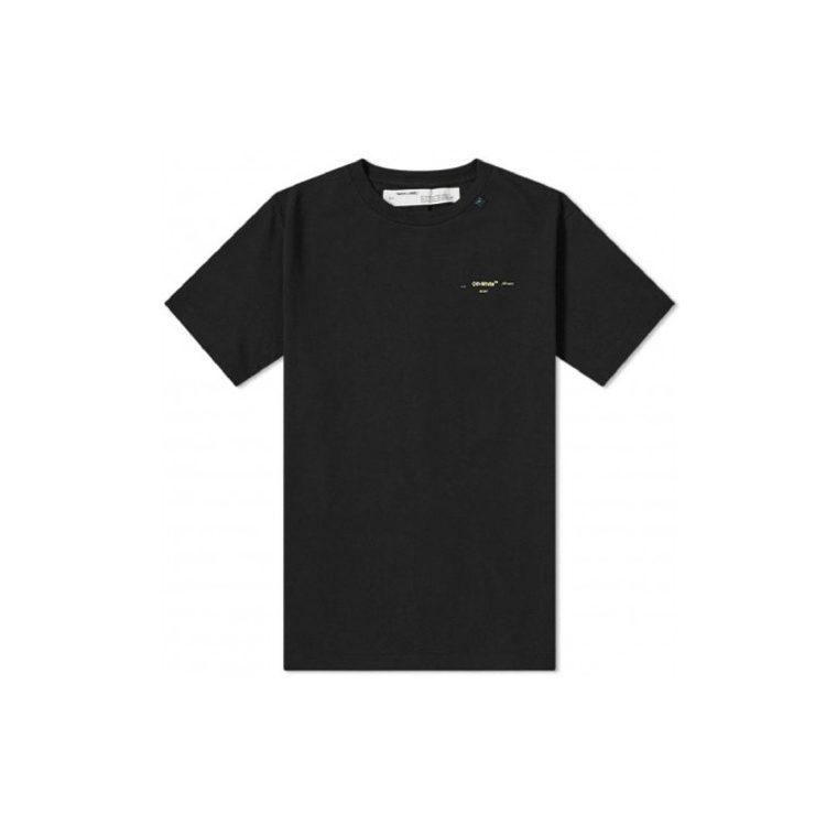 OFF WHITE Oversize'owa bawełniana koszulka z krótkim rękawem i nadrukiem strzałek OMAA027F191850101060