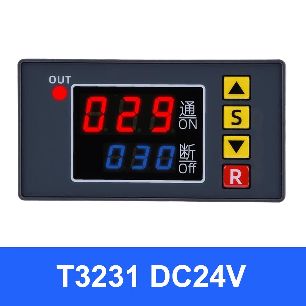 T3231 110V-220V 12V/24V Digital Time Delay Relay LED Cycle Timer Control Switch Adjustable Timing Relay Time Delay Switch