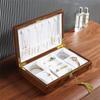 Good-1 Piece Wooden Flip Jewelry Organizer Box Jewelry Storage Gift Display Case Watch Earrings Ring Holder Jewellery Storage B