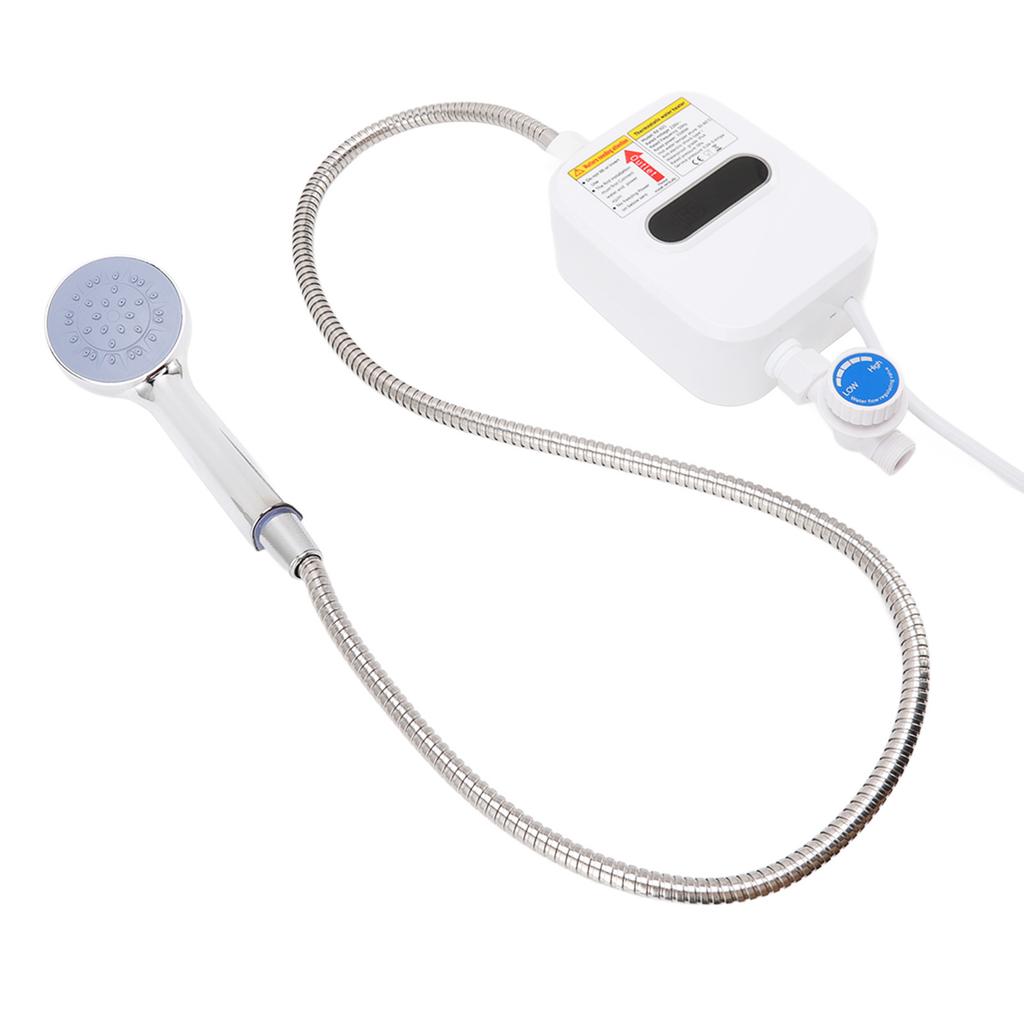 3500W Beztlakový ohřívač vody Elektrický Průtokový s HD Dotykovým displejem Ohřev Vody Sprchový Set