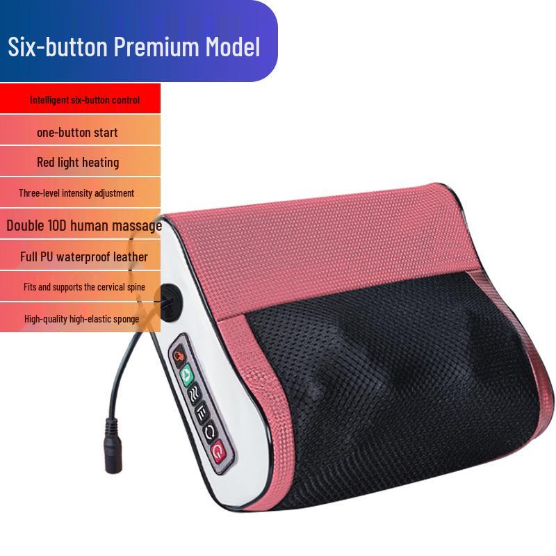Cervical & Neck Massager: Multifunctional Heated Pillow for Shoulder, Waist, and Back - Dual Use for Car and Home