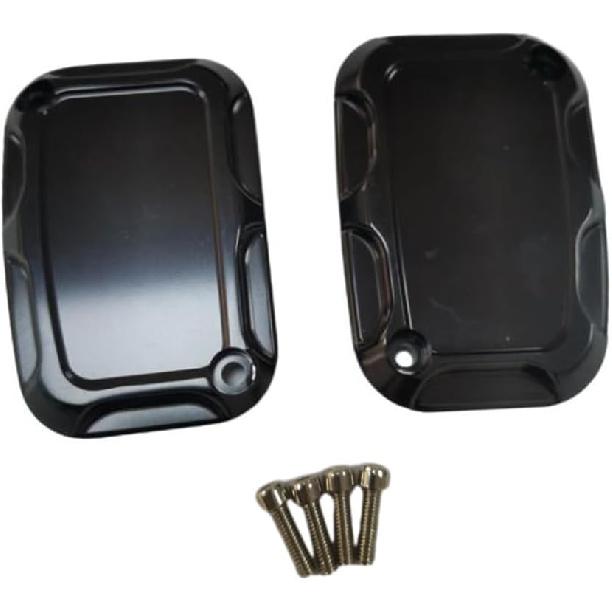 Front Rear Brake Reservoir Master Cylinder Cover, Motorcycle Brake Master Clutch Cylinder Covers, 2008-2017 Compatible with Harley FLH FLHX FLHX Road