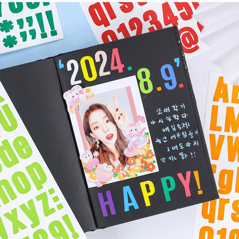 1 pc Large size Colours Numeric Letter Stickers Adhesive DIY Diary Album Scrapbooking Material handmade Junk Journal Supplies