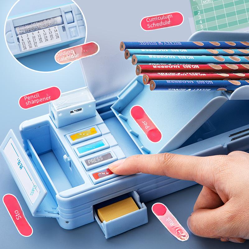 2024 Husă multifuncțională elegantă, cu două straturi, pentru băieți și fete de clasa a treia