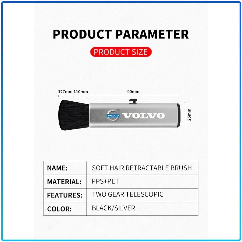 Car Interior Cleaning Brush Telescopic Small Soft Brush For Volvo XC60 XC90 S60 S80 S40 V40 V60 V70 V50 XC70
