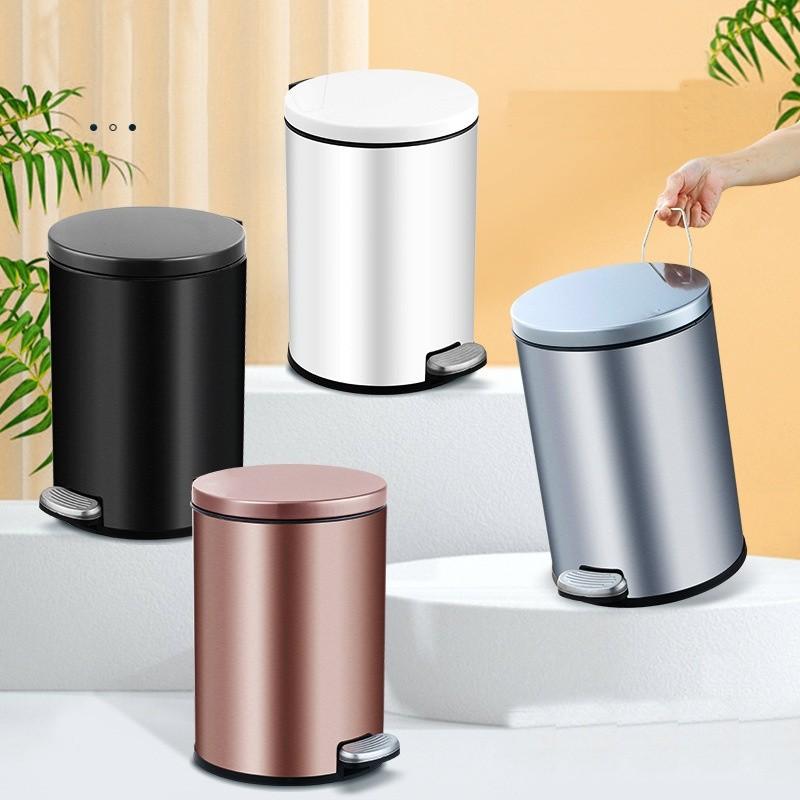 6L/8L/12L Household Large Capacity Rubbish Bin Auto Soft Close Stainless Steel Dustbin Minimalist Design Trash Bin