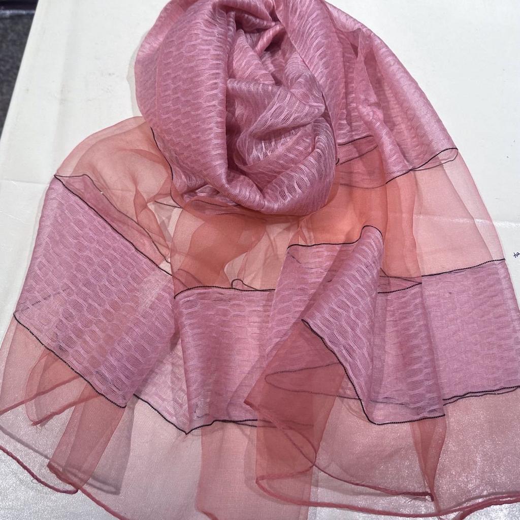 Silk Scarf Summer Thin Travel Sunscreen Headscarf Beach Yarn Striped Female Ethnic Style Literature And Art