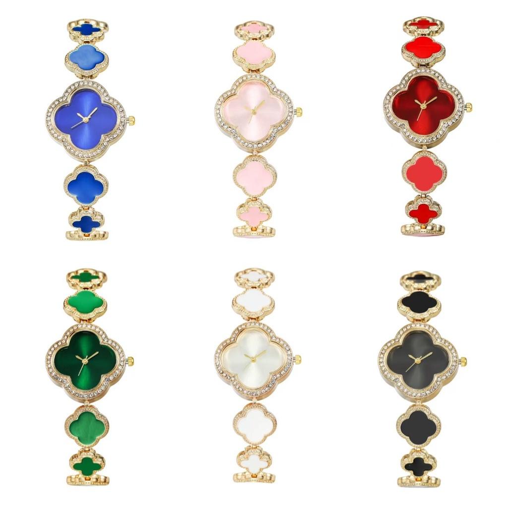 Clover Four Leaf Quartz Watch Leather Alhambra Wristwatch Accessory Gifts Girls