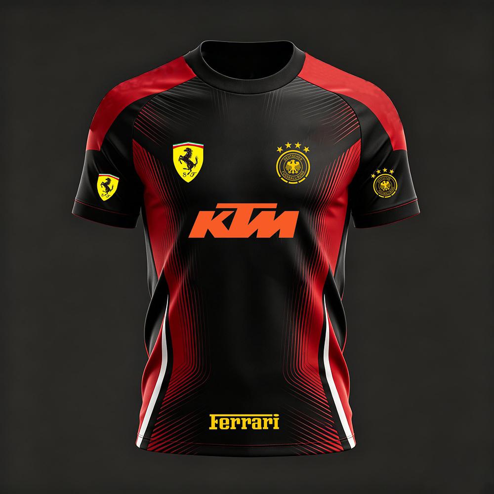 KTM 2026 Men's Football Jersey Quick Dry Breathable Sports T-Shirt