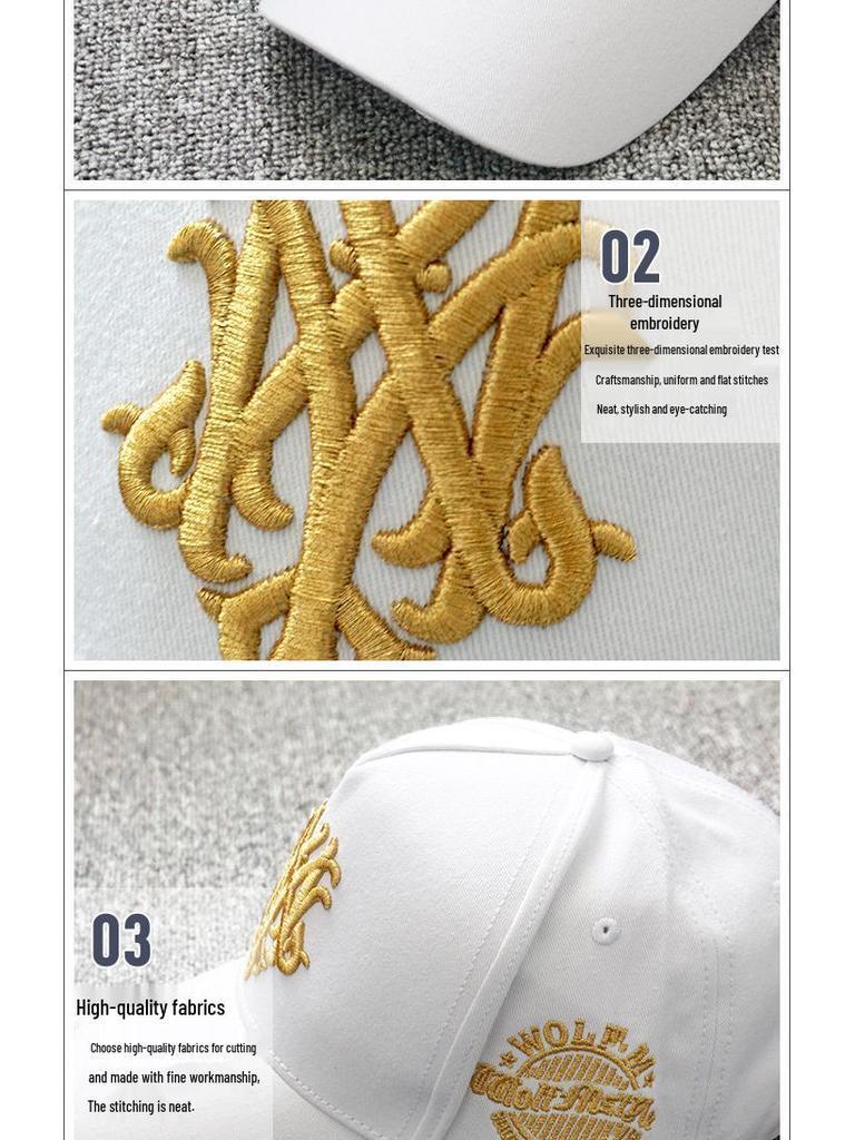 Herren Großer Kopf Koreanischer Stil Hoher Hut - Atmungsaktive Sommerkappe für Runde Gesichter, Frühling/Herbst Baseball- & Schiebermütze