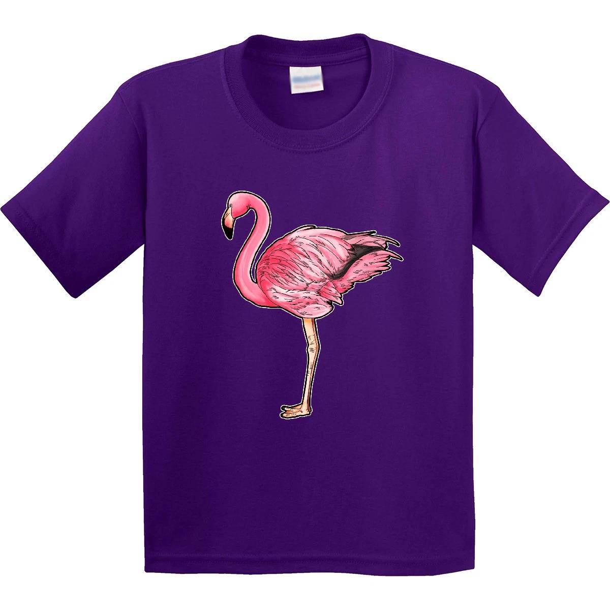 Inktastic Pink Flamingo Youth T-Shirt Animals Flamingos Animal Illustration Bird 160