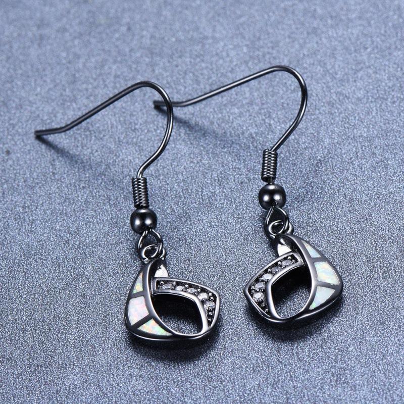 

Simple style s platinum rhombus white diamond earrings women s fashion jewelry 925 silver