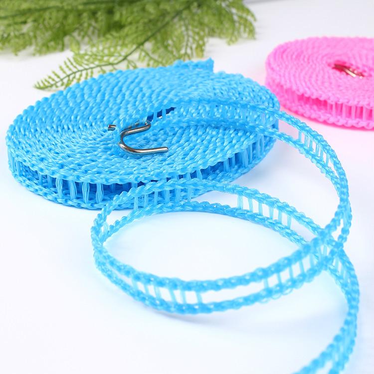 Anti-Slip Windproof Nylon Clothesline: Outdoor Travel, No-Punching, Thick, Durable Drying Rope 3m зелёный