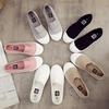 Damen Slip-On Canvas Schuhe Niedrig geschnitten Lässige Laufschuhe Flache Sneaker