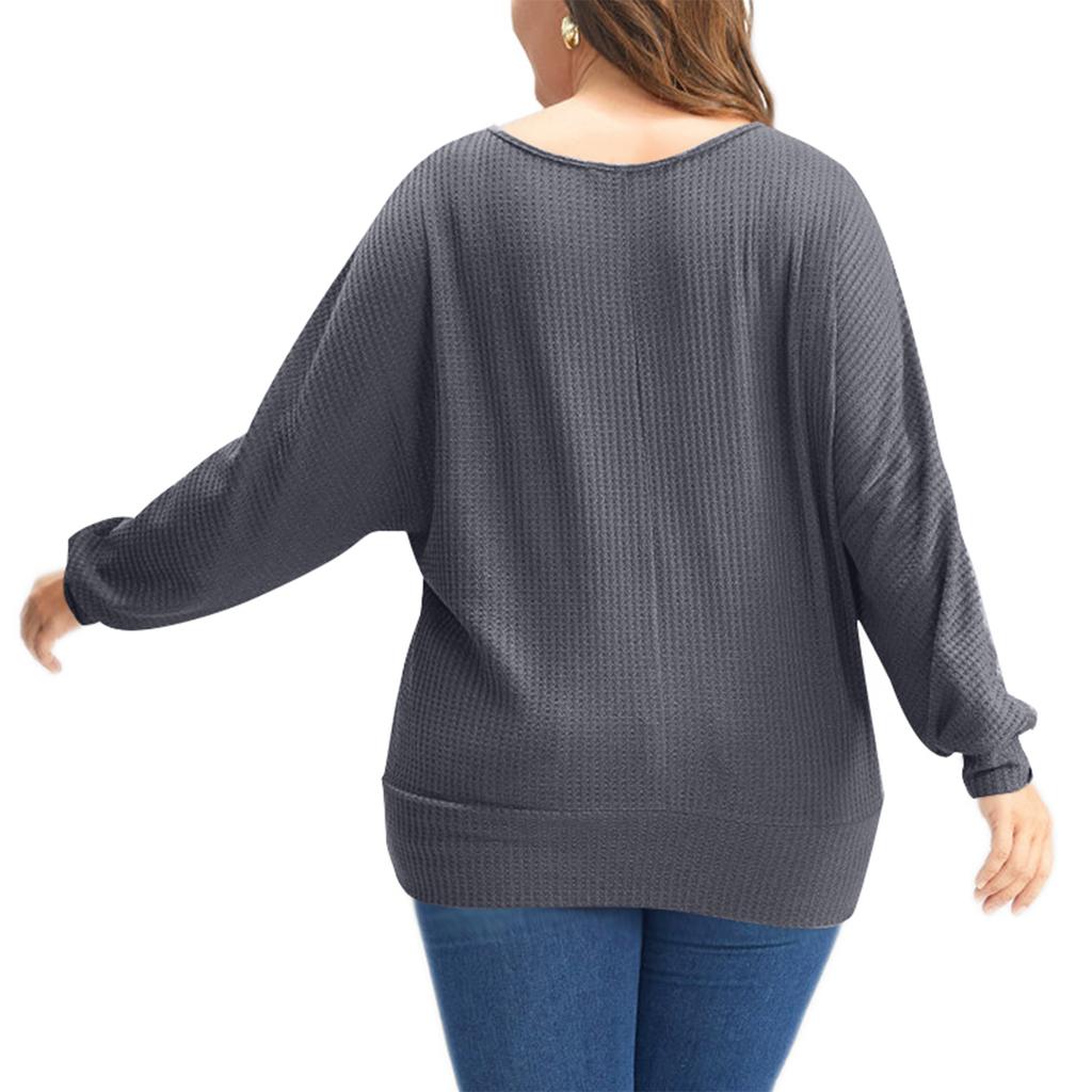Women's Fashion Casual Solid Color Oversized  Long Sleeve Loose Fit Top
