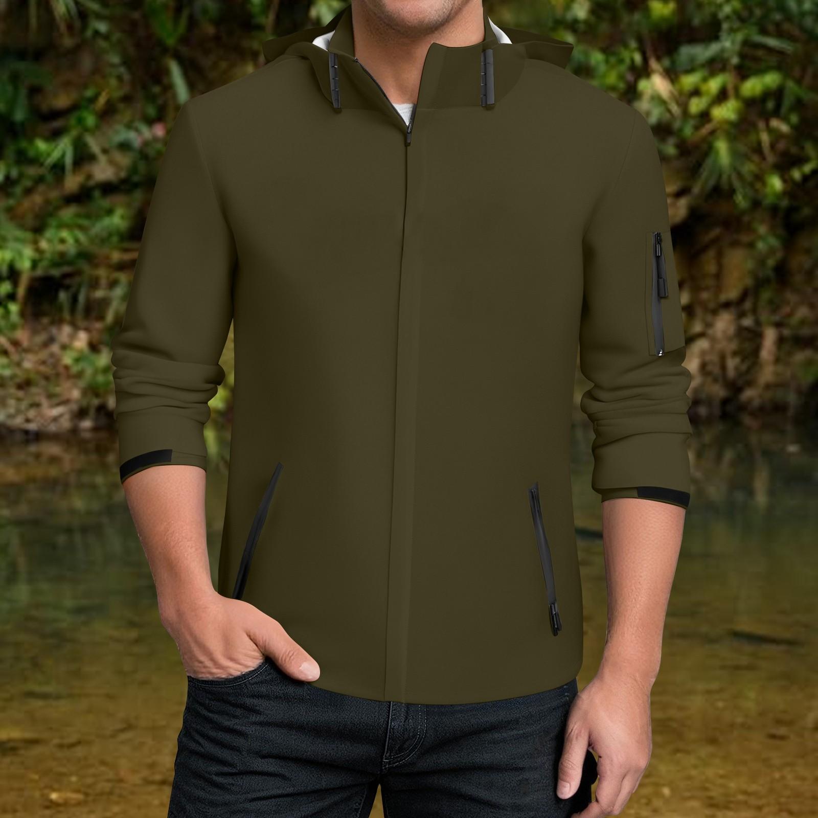 

Мужская водонепроницаемая ветровка, легкий дождевик с капюшоном для повседневной носки XL