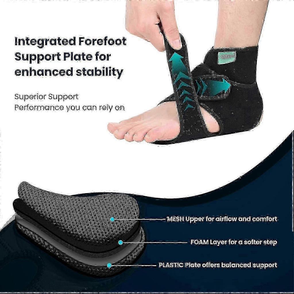 Verbesserte Fußheberorthese zum Gehen mit Schuhen - Doppelte Vorfußstützplatten, verstellbar, stabilisiert die unteren Gliedmaßen bei Fußheber, MS, TBI, 1 Paar