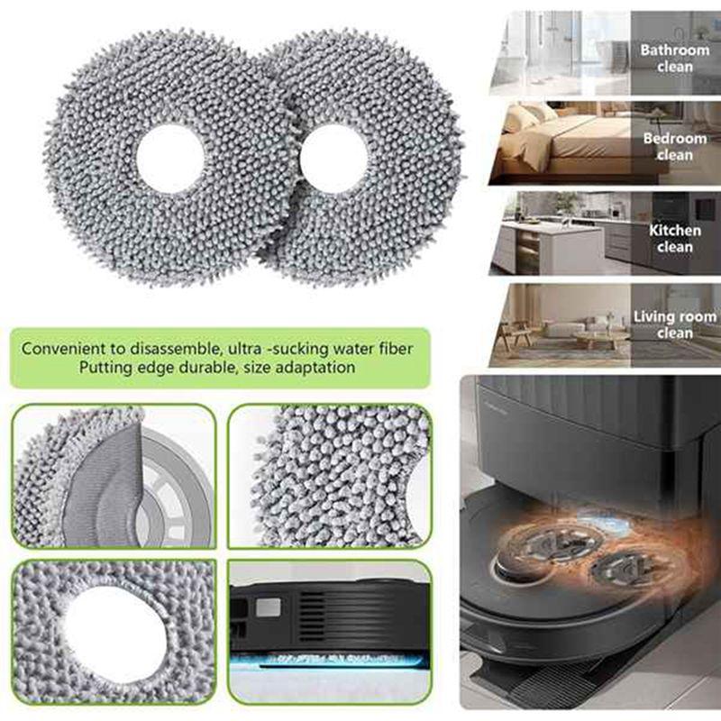 ABIY 17PCS For Roborock Qrevo Pro/Qrevo Maxv/Qrevo S/Qrevo Plus Vacuum Parts Main Side Brush Filter Mop Cloths Dust Bags