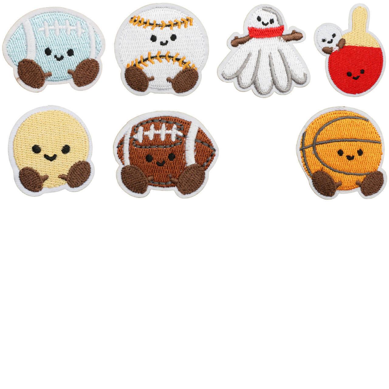 

14pcs Sports Themed DIY Embroidered Iron On Patches,Football Basketball Cartoon Appliques for Jacket Backpack Hat Bag Decoration