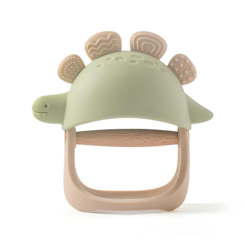Baby Siliconen Bijtring Dinosaurus Siliconen Handschoenen Babyverzorgingsartikelen 0 12 Maanden Tandverzorging Siliconen Rammelaar Speelgoed Kauwgom Baby groen