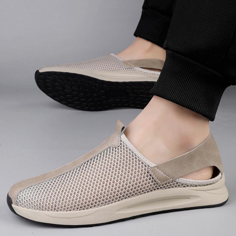 Fashion Men's Sneakers Breathable Mesh Men Casual Sandals Outdoor Non-Slip Big Size Loafers Walking Flats Lightweight Male Tennis Shoes