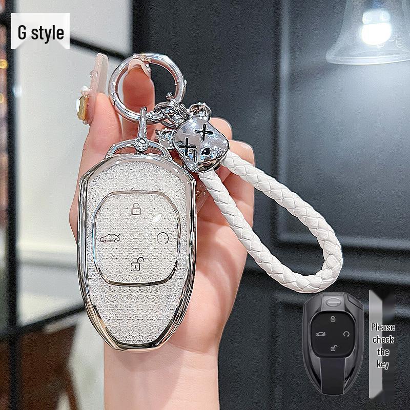 GAC Trumpchi E8 2024 Key Case: E8pro/MAX Honor Edition Crystal Shell Car Key Bag with Buckle