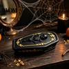 Resin Trinket Casket Gothic Skull Jewelry Box, Spooky Storage Figurine for Decorative Container Rings, Halloween Dark Tabletop Organizer, Unique Gift