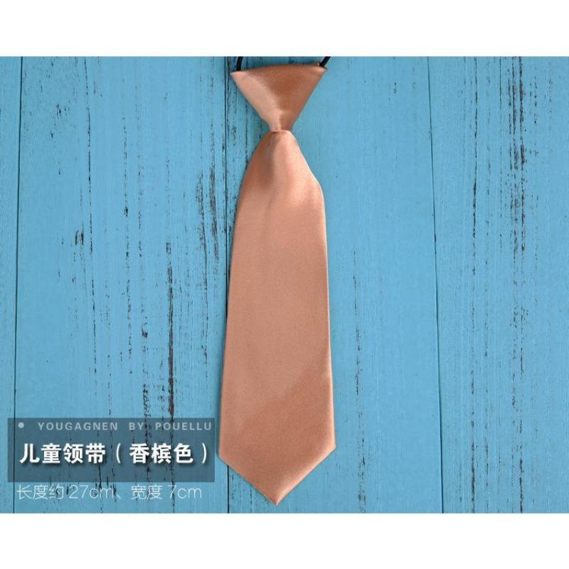 Cravată mică cu bandă de cauciuc de 28 cm, culoare solidă, cravată monocromă pentru copii, cravată scurtă, accesorii pentru băieți, cravată pentru uniformă școlară