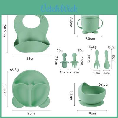 Silicone Baby Food Plate Set With Suction Bowl And Utensils For Toddler Selffeeding
