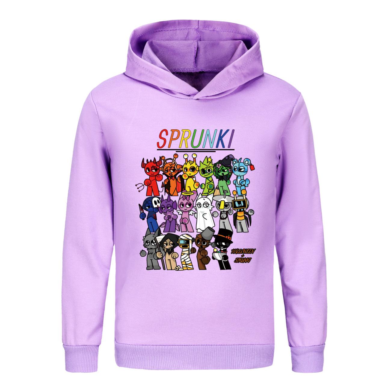 

Детская толстовка с капюшоном 3D Sprunki свитер Детский свитер 140cm фиолетовый