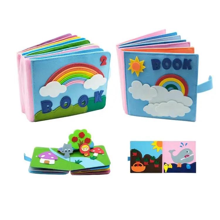 Rainbow Felt Busy Board: Children's Educational Dress-Up Cloth Book