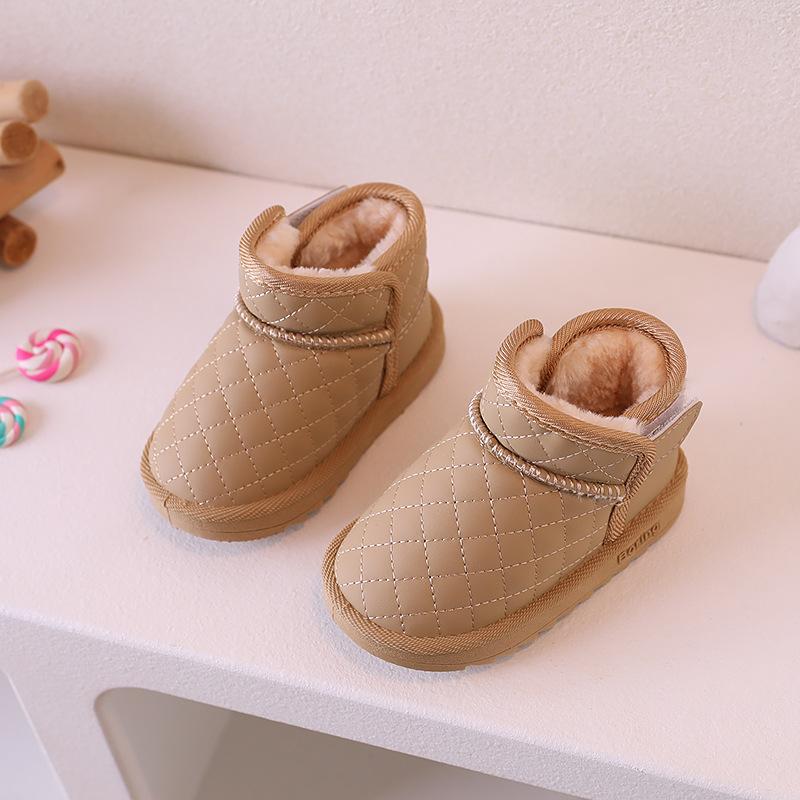 Baby snow boots, winter fleece-lined and thickened, cotton shoes for toddlers, infant warm shoes, walking shoes, cotton boots for boys and girls