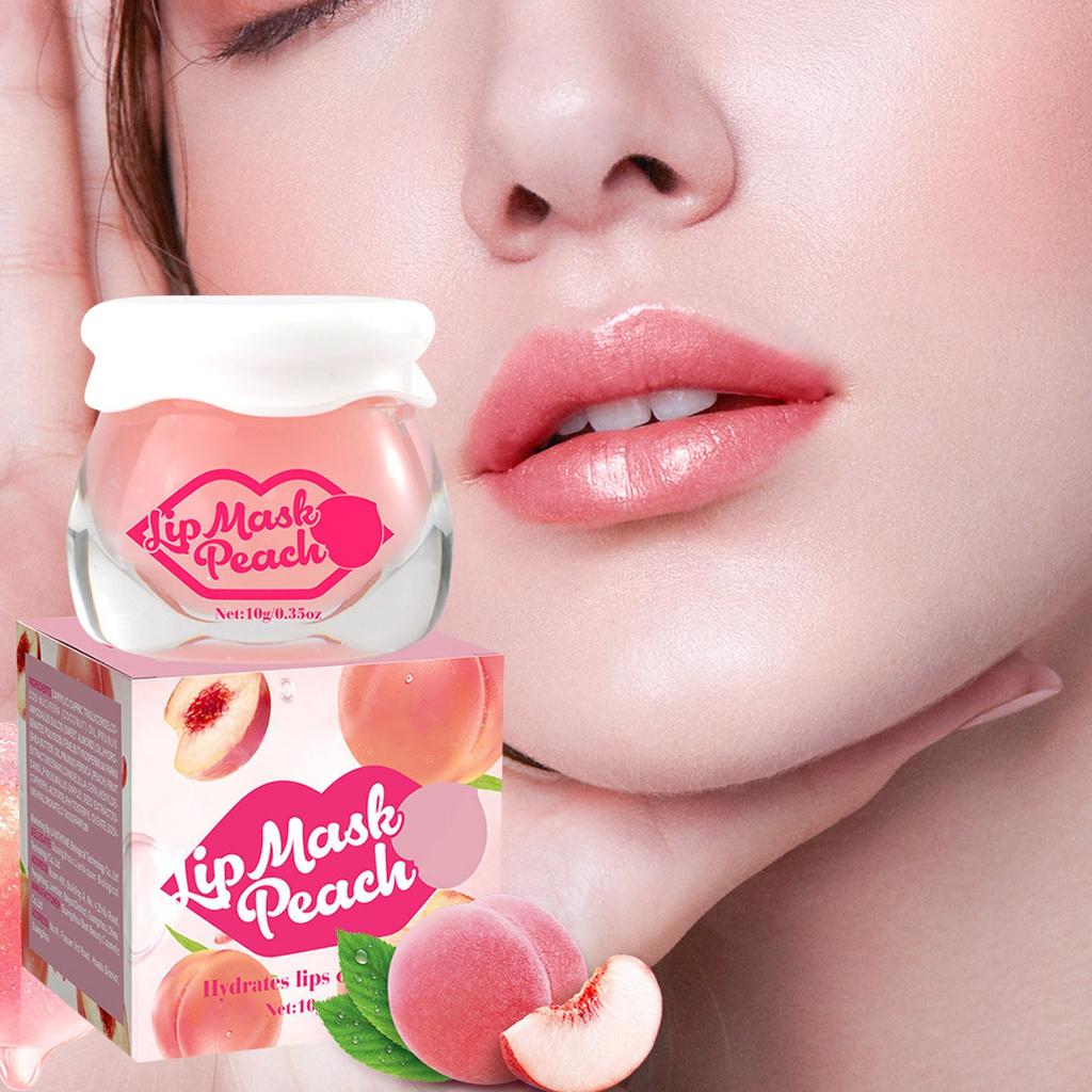 Peach Sleeping Mask, Lip Moisturizing Night Sleeping Lip Mask Effectively Moisturizes And Repairs Dry Lips,10g