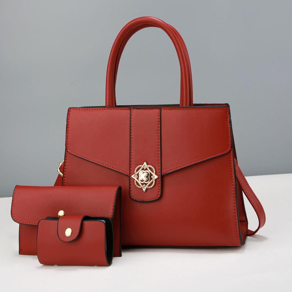 Quality Leather 3 Piece Set Luxury Handbags Women Bags Designer Crossbody Bags for Women  Large Capacity Tote Bag