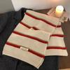 Windproof Stripe Knitted Scarf Thickened Shawl Scarf Gift Women Long Scarf  Girl