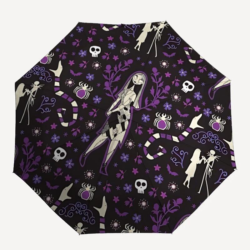 

1pc Nightmare Before Christmas Automatic Open/close, All-Season Portable Folding Umbrella for Women & Men, Travel, Everyday, Durable Frame yy250805034