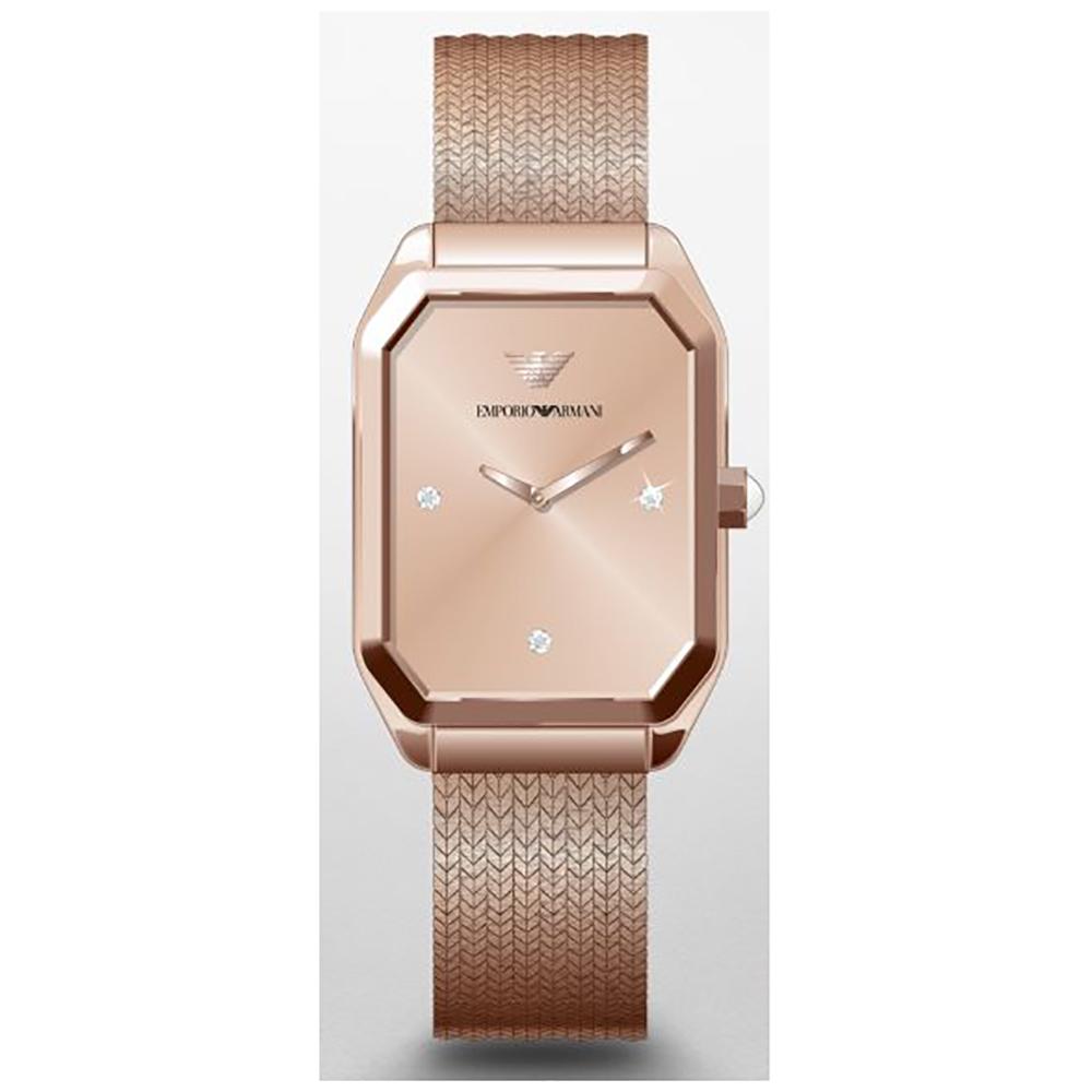 Emporio Armani Gioia Розовое золото Нержавеющая сталь Сетчатый браслет Женские Кварцевые AR11347 Часы розового золота