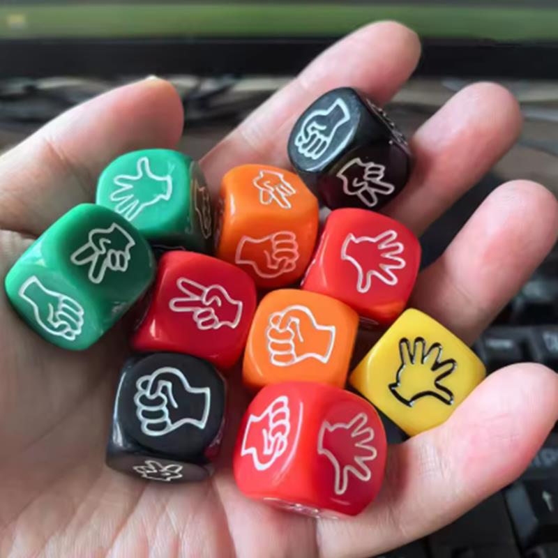 5PCS Finger Guessing Game Dice 20MM Rock Paper Scissors KTV Bar and Family Party Props Adults Kids Novelty Toys Funny Gifts