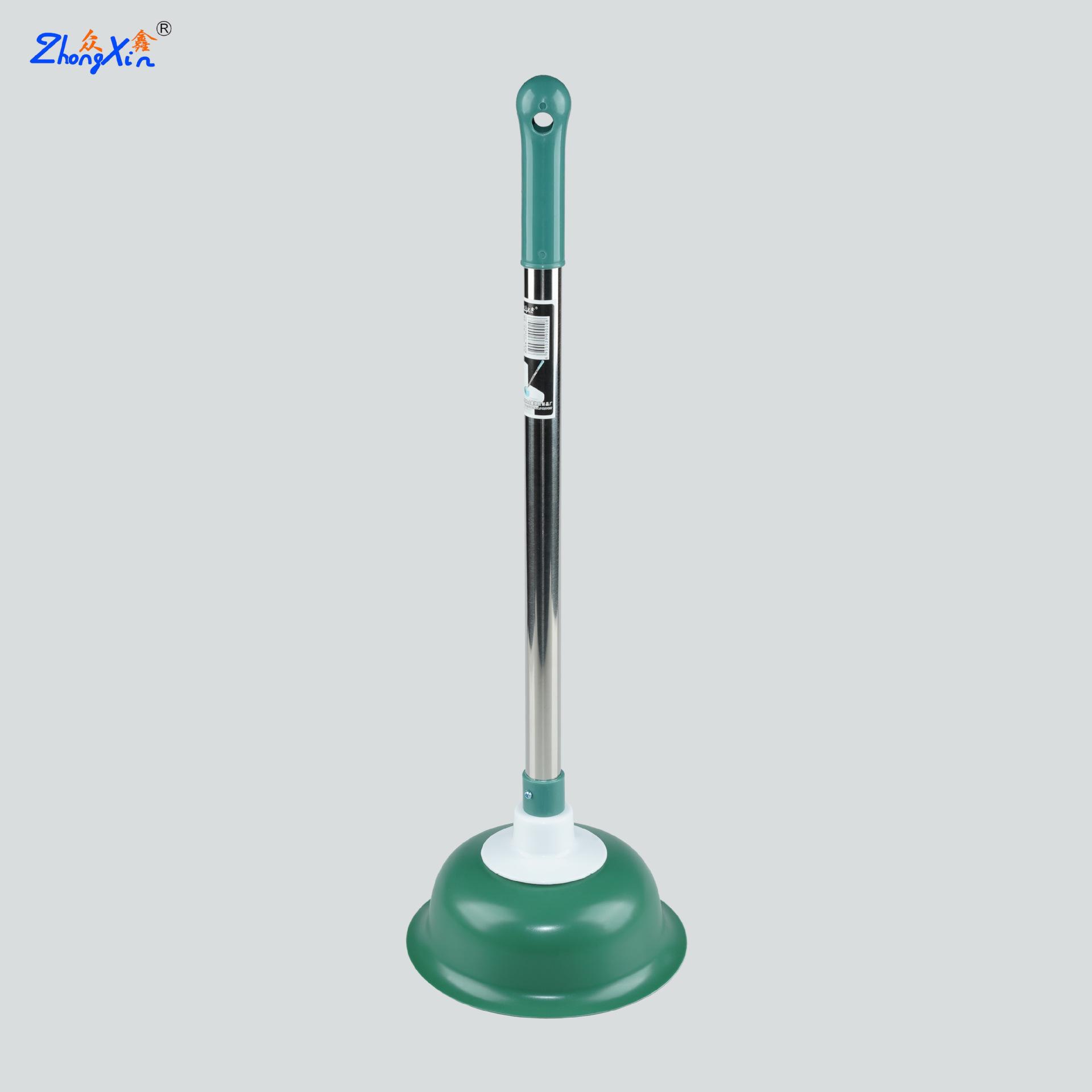 Stainless Steel Toilet Plunger with Suction for Household Sewer Pipes зелёный