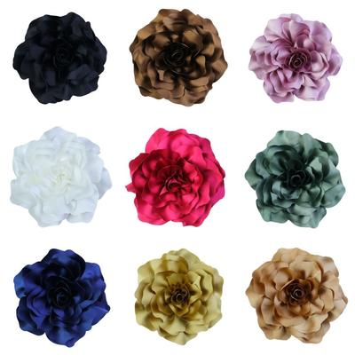 20cm Large Size Satin Big Rose Flower Brooch Dress Suit Corsage  Handmade Clothing Accessory