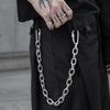 Trendy Punk Hip-Hop Leather Belt Waist Chain for Men And Women Silver Metal Pants Chain Accessory for Jeans