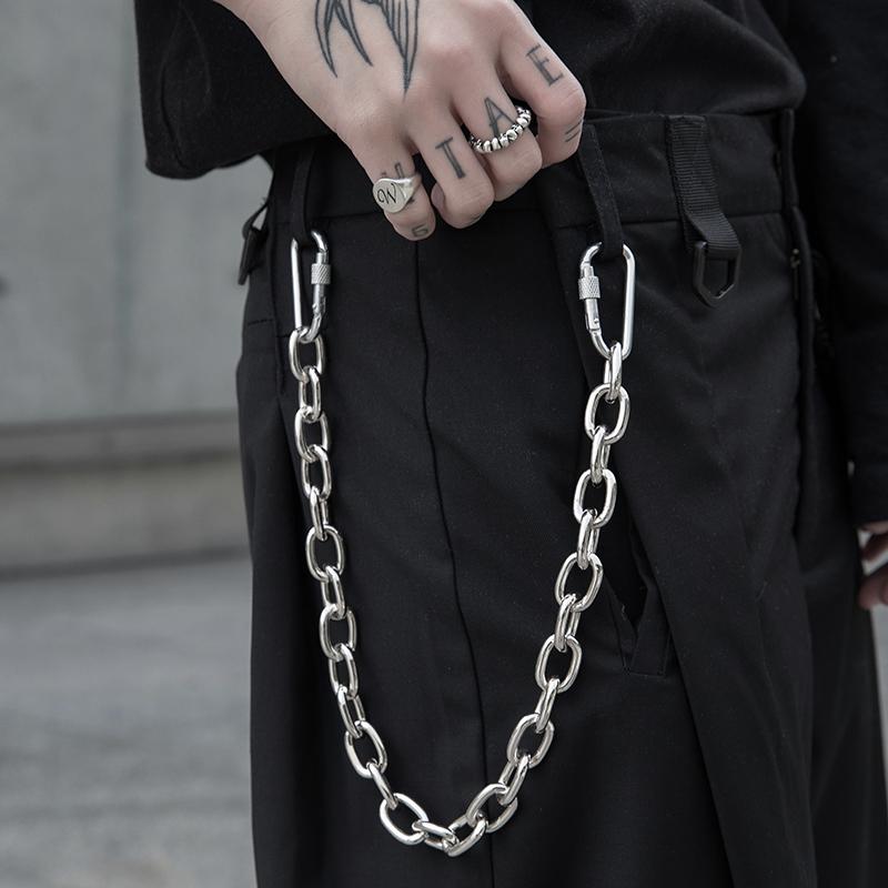 

Trendy Punk Hip-Hop Leather Belt Waist Chain for Men And Women Silver Metal Pants Chain Accessory for Jeans