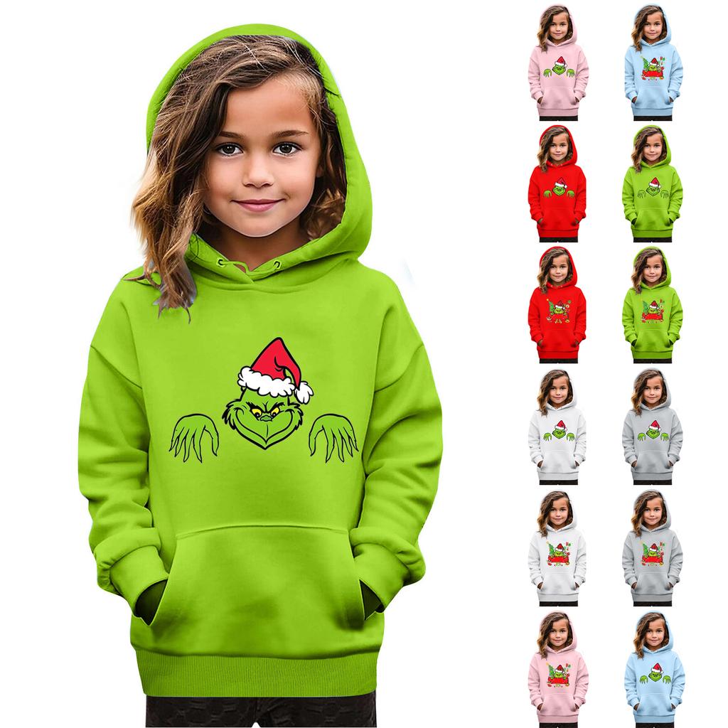 Sweatshirts For Teen Girls Hoodies Long Sleeve Drawstring Pullover Cute Oversized Hoodie Christmas Day