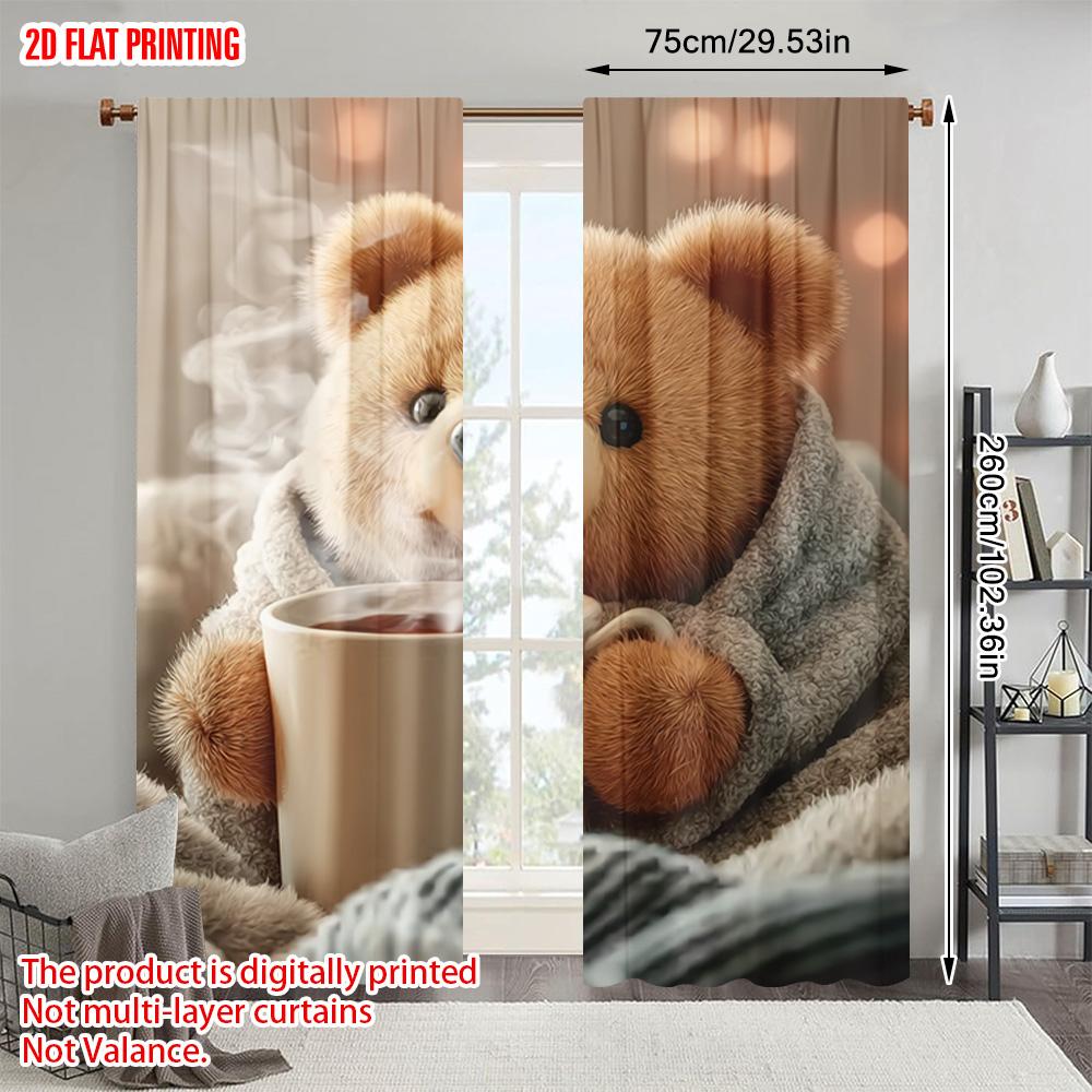 2pcs   Plane Printing Contemporary Curtains