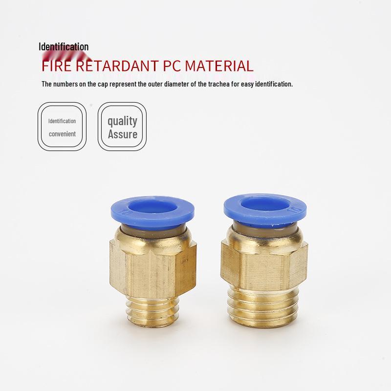 Metric Thread Pneumatic Quick Connector for Air Tubes - PC6/8/10/12-M8/10/12/16