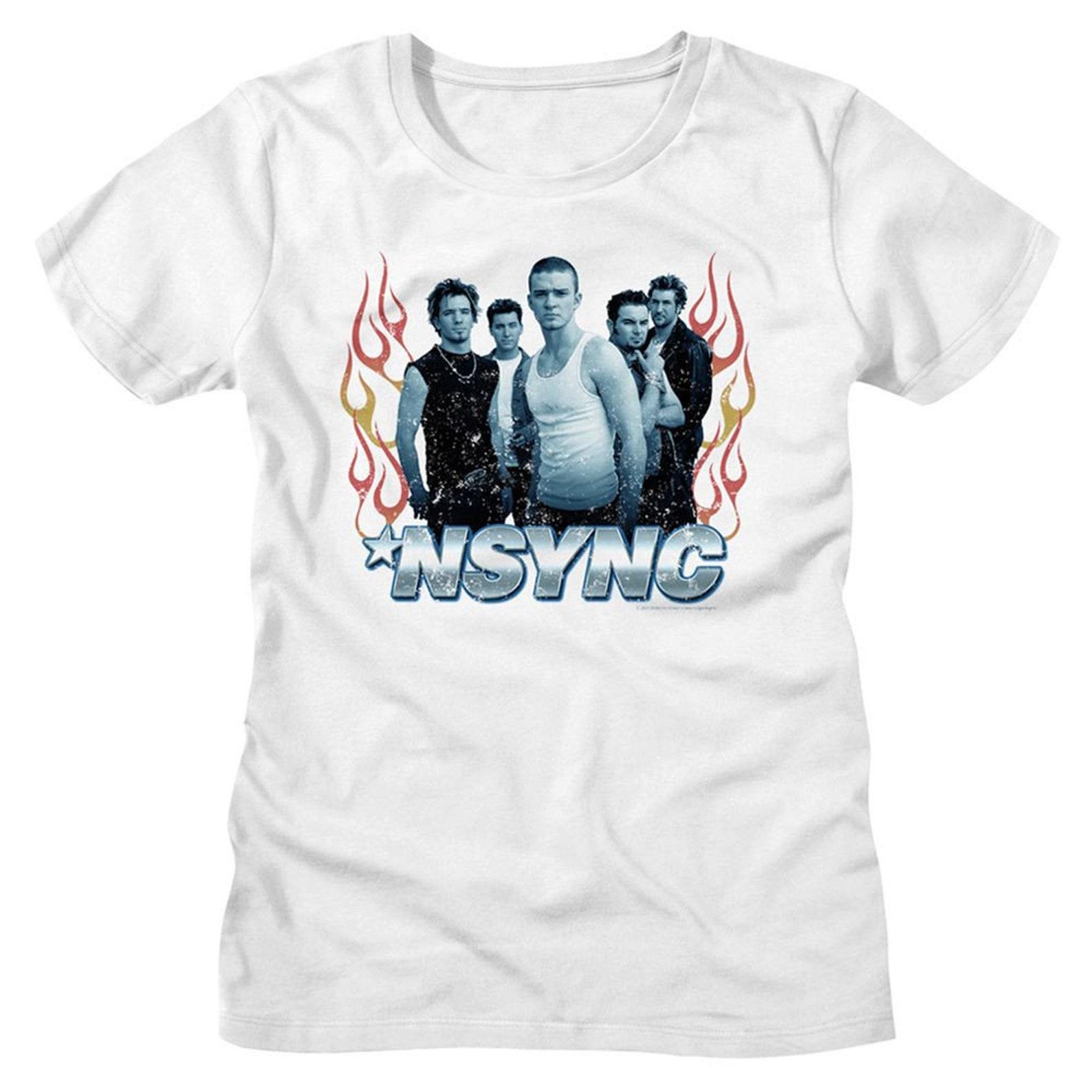 NSYNC Flames White Women s T-Shirt 3XL