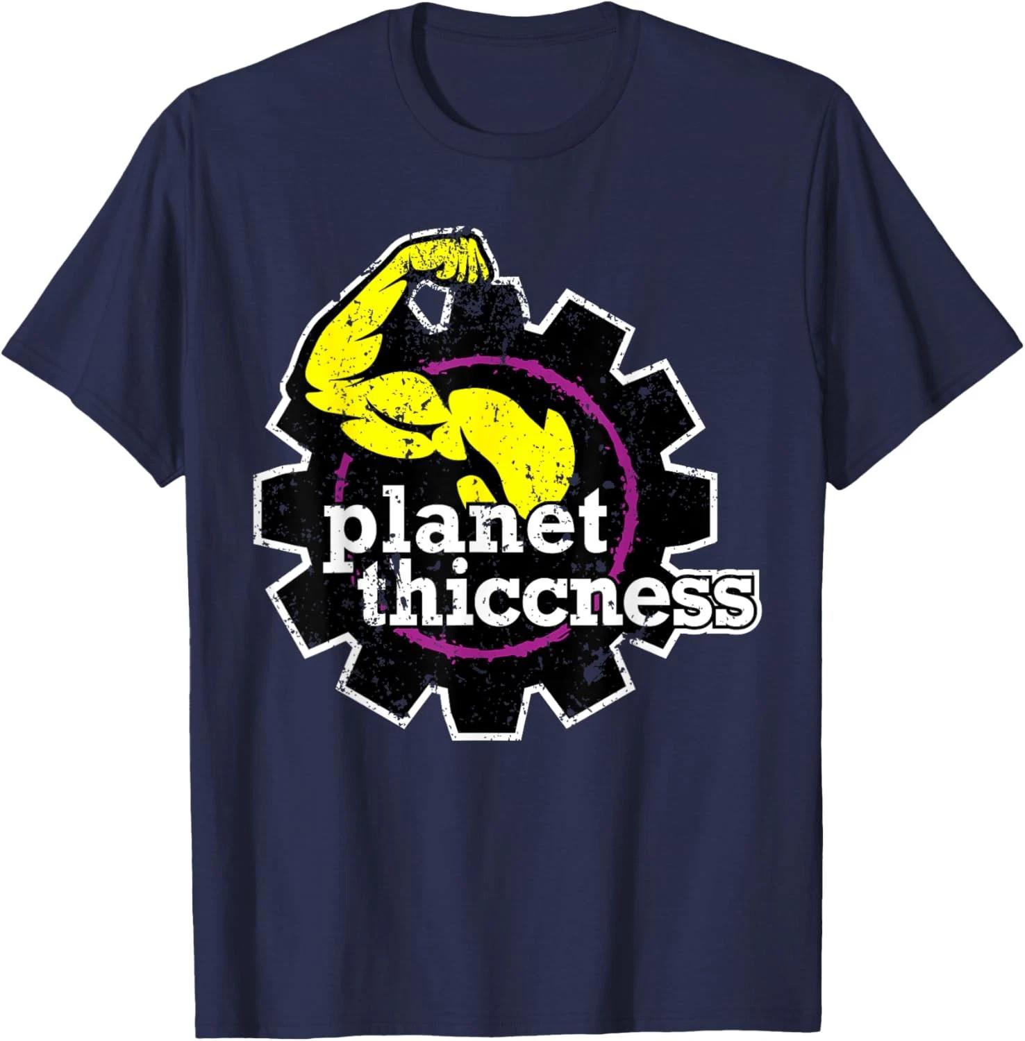 Planet Thiccness Gym Thickness Funny Workout Joke Lover T-Shirt Tee S разноцветный