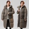 Women's Mid-Length Hooded Down Coat - Korean Style, Plus-Size, Thick Winter Outerwear