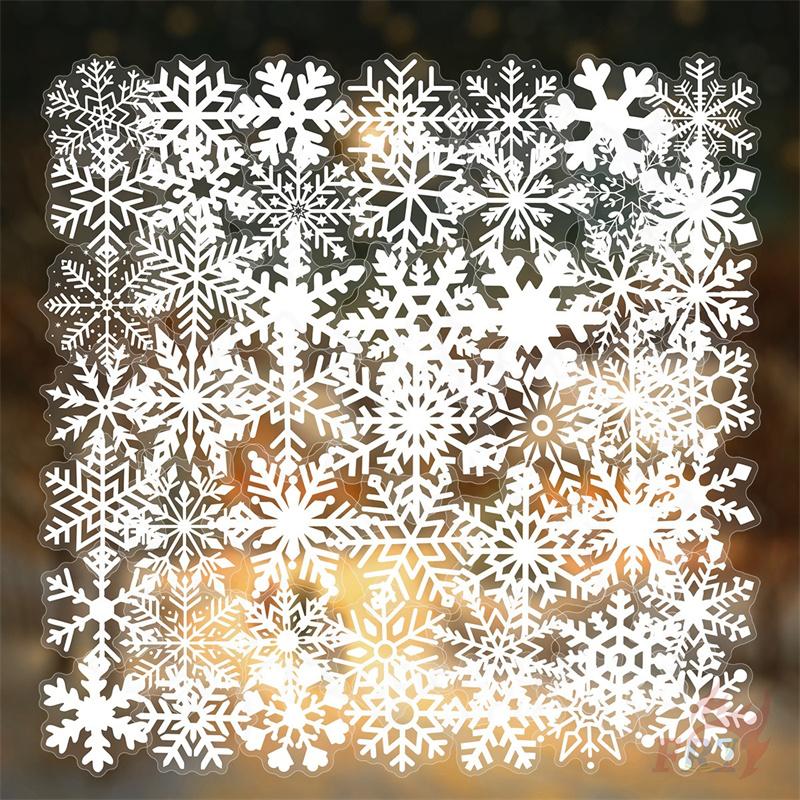 50Pcs/Set White Snowflakes PET Stickers Waterproof DIY Fashion Doodle Decals Stickers